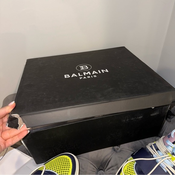 Size 42 Balmain B-bold Panelled Chunky Sneakers - Picture 15 of 15